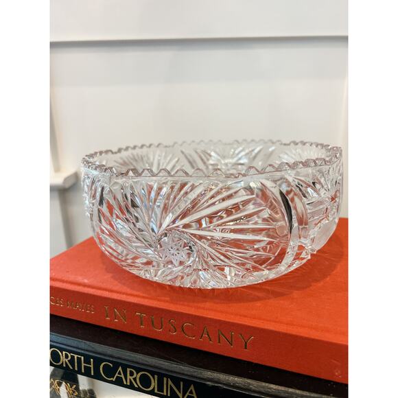 Sawtooth Cut Glass Star of David Crystal‎ Bowl - Picture 3 of 3